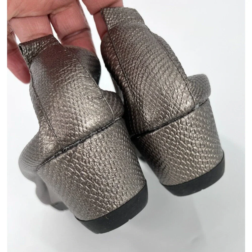 Itti & Otto Low Wedges Comfort Silver Loafer Shoes Women's Size 40 EU